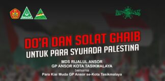 Ansor Kota Tasikmalaya adakan doa bersama dan Salat Gaib Untuk Syuhada Palestina